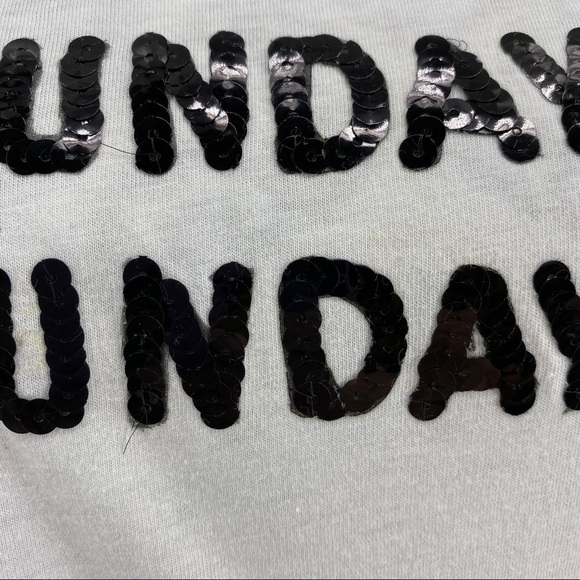 Bow & Drape Sunday Funday Sequined Graphic T-Shirt - Picture 6 of 12